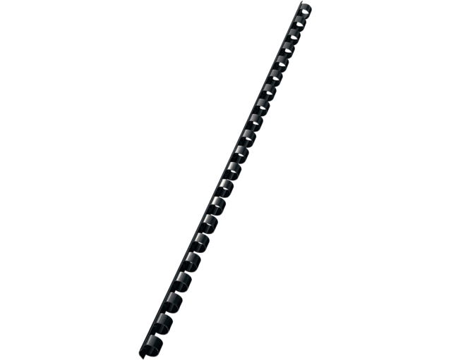 LEITZ Plastikbinderücken 8mm A4 35041 schwarz, 21 Ringe 100 Stück