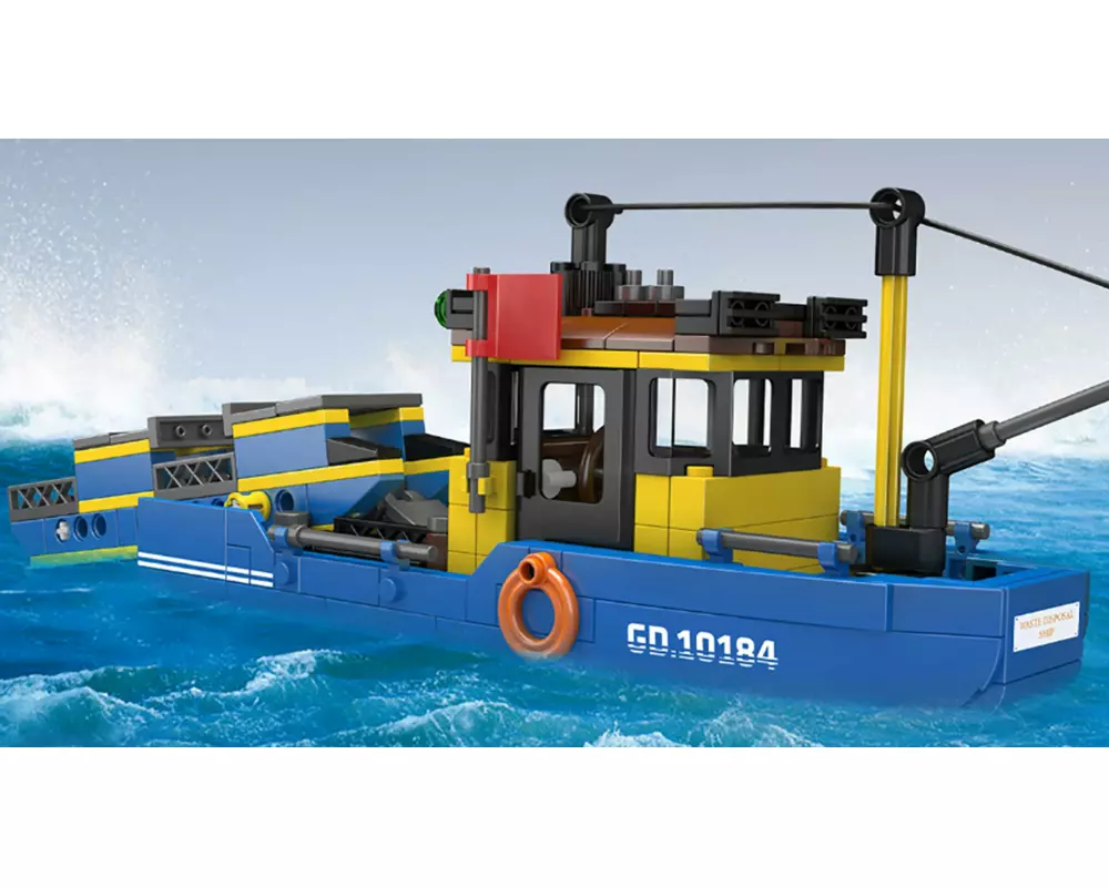 Mould King Müllsammelboot Kunststoffbausatz Blau-Gelb
