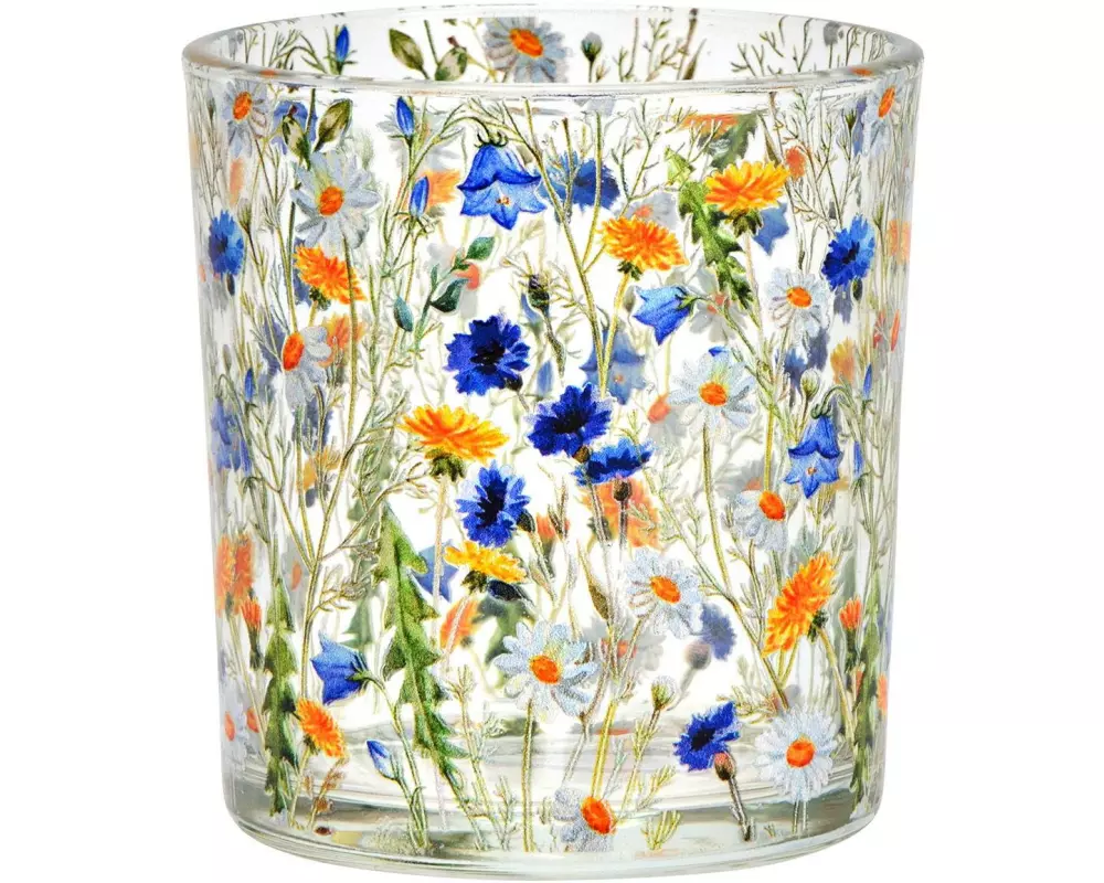 G. Wurm Windlicht Blumendekor 8 cm