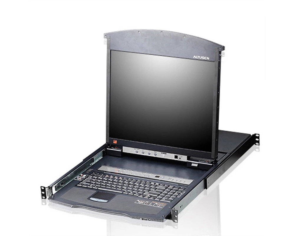 ATEN KL1508AN KVM-Switch, 48cm TFT, VGA, PS/2-USB über Kat 5, 8 Port, DE-Layout