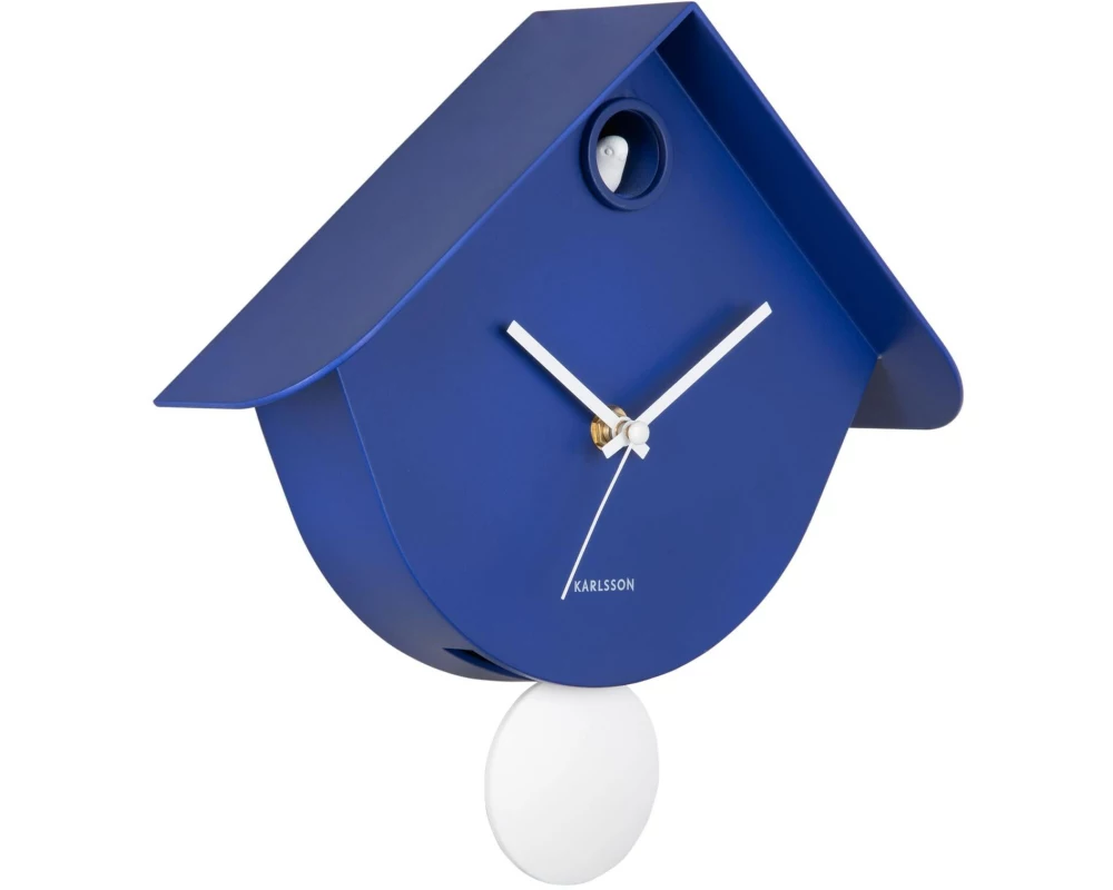 KARLSSON Wanduhr Retro Cuckoo 25.5 x 25.8 cm, kobaltblau