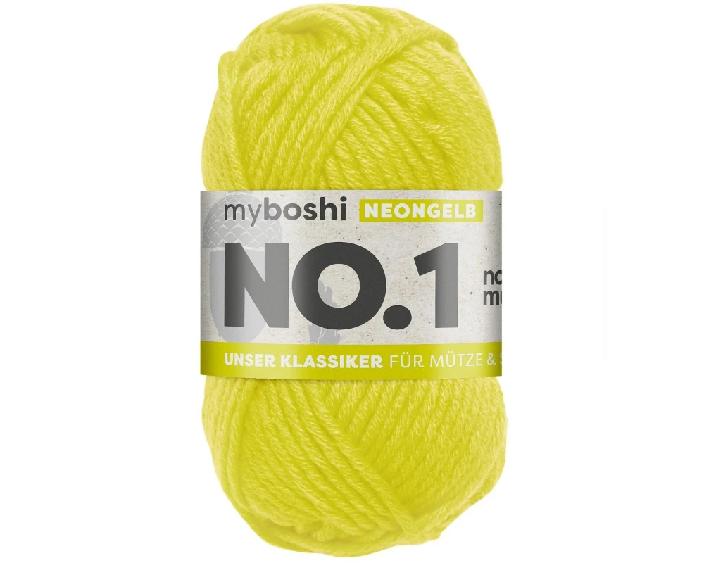 myBoshi Wolle Nr.1 Neongelb 50 g, 55 m