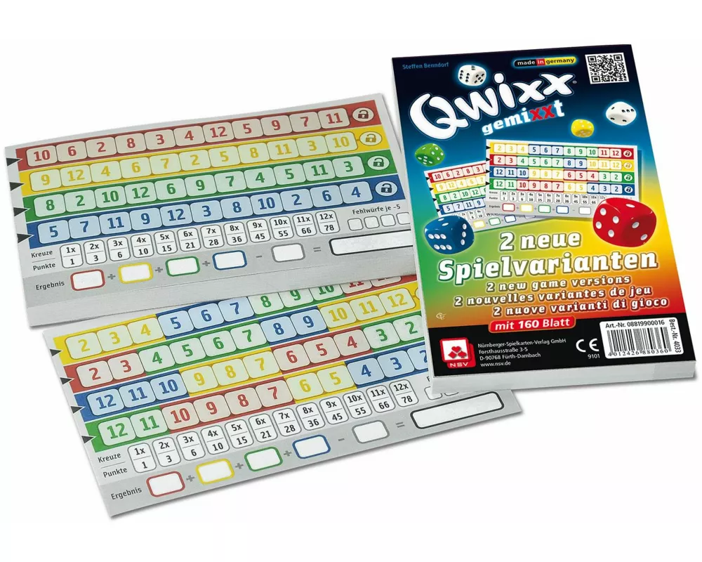 Qwixx gemiXXT - 2er Set Zusatzblöcke