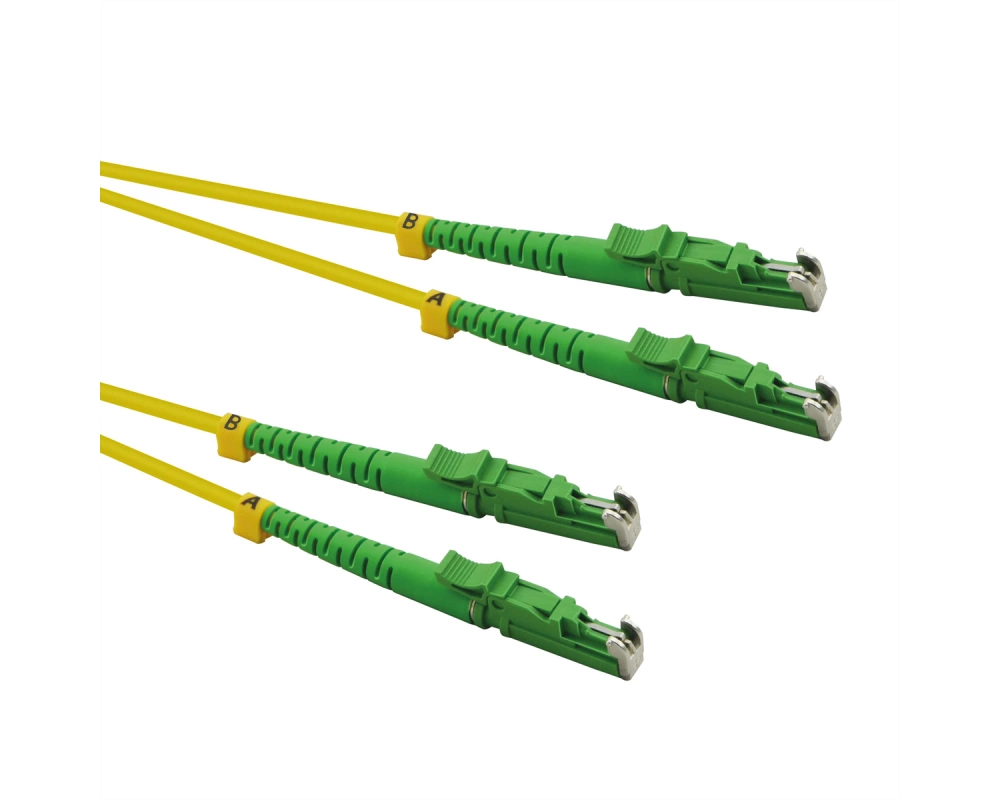 ROLINE LWL-Kabel duplex 9/125µm OS2, LSH/LSH, APC Schliff, LSOH, gelb, 7,5 m