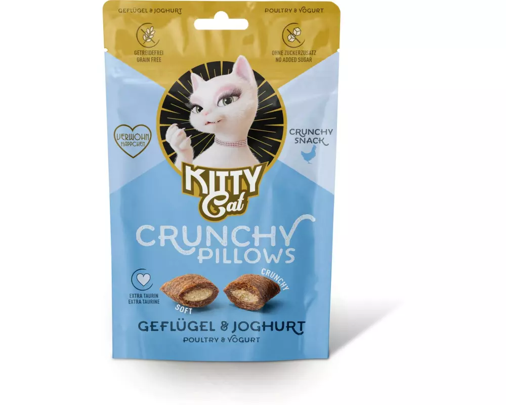 KITTY Cat KittyCat Crunchy Pillows Geflügel, Joghurt 10 x 60 g
