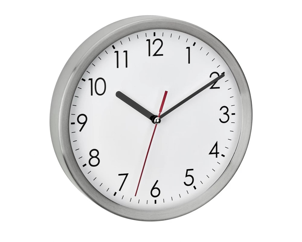 TFA Dostmann Wanduhr Silber