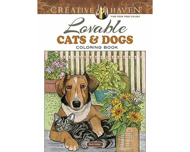 Creative Haven Lovable Cats and Dogs Coloring Book