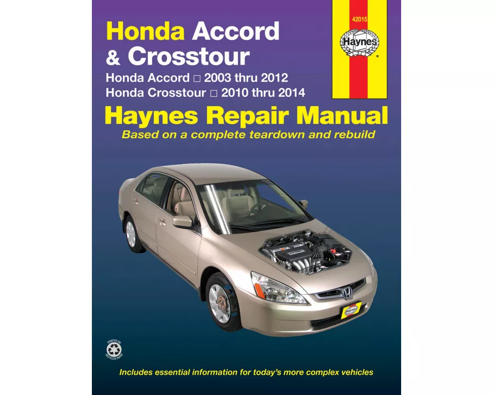 Honda Accord (2003-2012) & Crosstour (2010-2014) Haynes Repair Manual (USA)