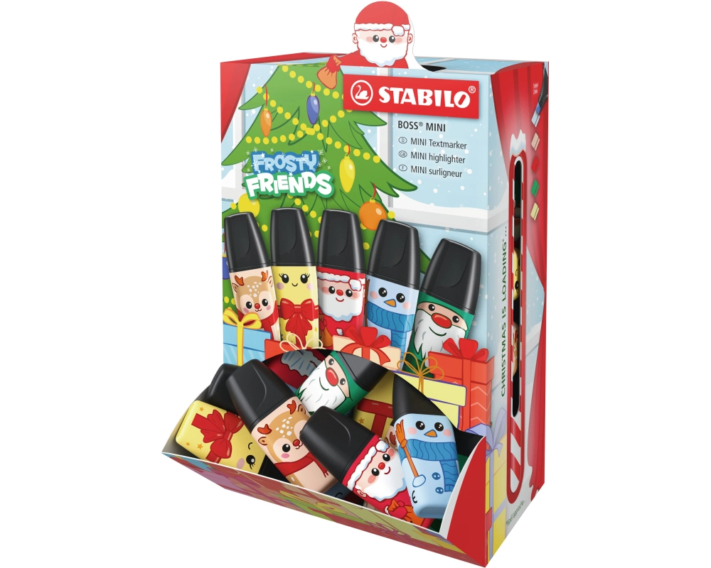 STABILO BOSS Mini Textmarker 2-5mm 07/50-13-1 Frosty Friends Display 50 Stk.