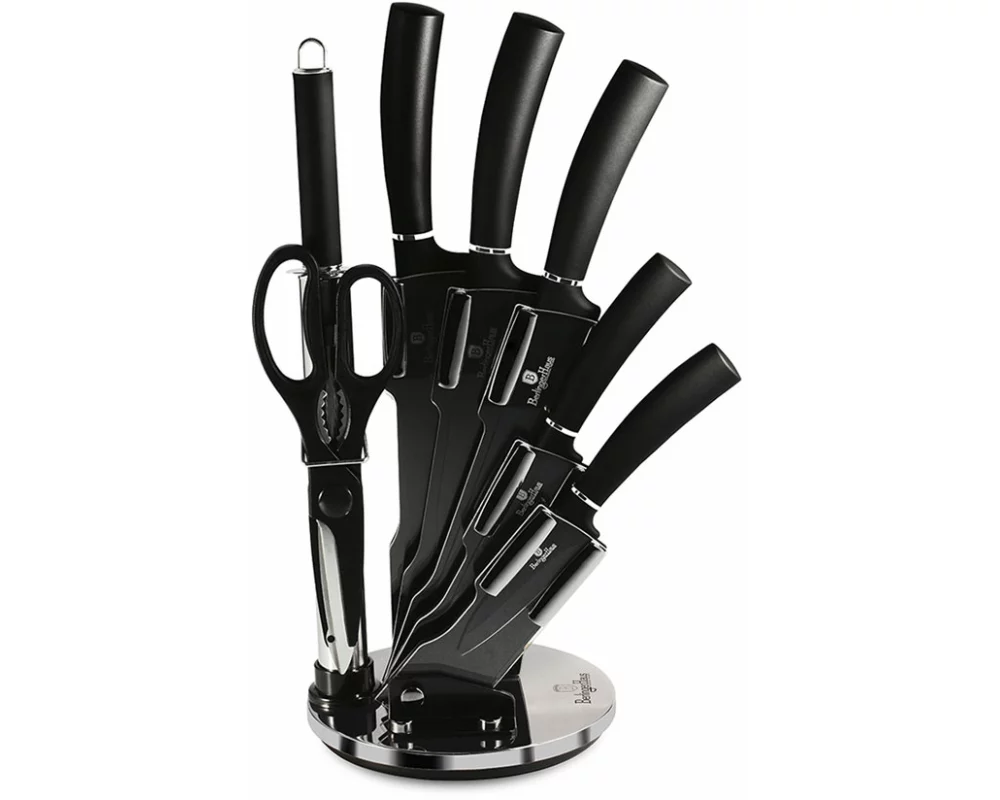 Berlinger Haus 8-teiliges Messerset mit Acryl-Block Black Silver Collection