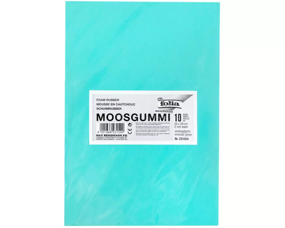 Folia Moosgummi-Set 10 Stück, Smaragdgrün