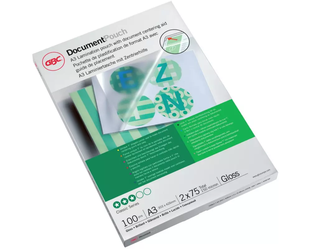 GBC Laminierfolie Premium A3 75 µm, glänzend, 100 Stück