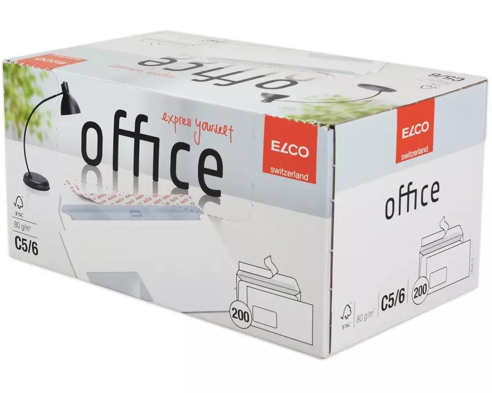 ELCO Couvert Office Box C5/6 mit Fenster links, 200 Stück