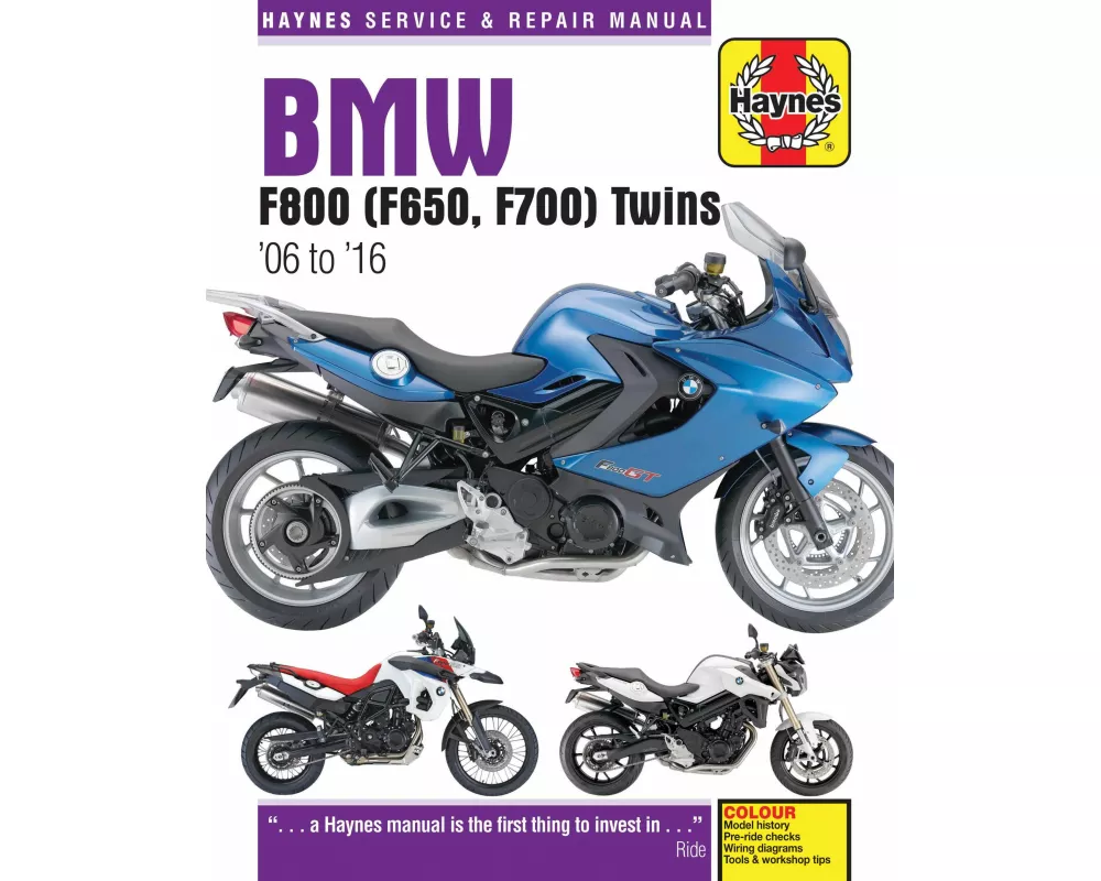 BMW F650, F700 & F800 Twins (06-16) Haynes Repair Manual