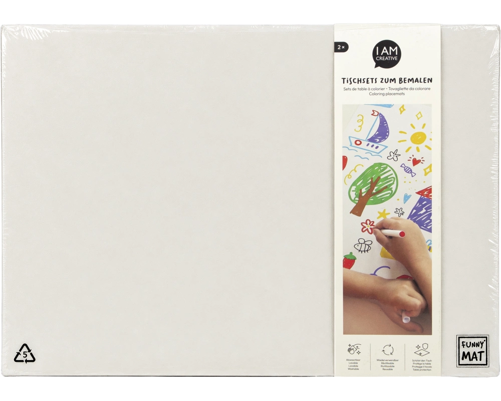 I AM CREATIVE Mal-Tischset 25x35cm 1000-2802 Blanco