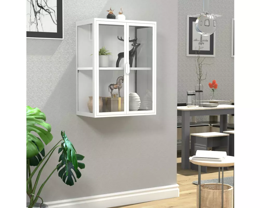 VCM Vitrine Flokas M 60 x 80 cm, Weiss
