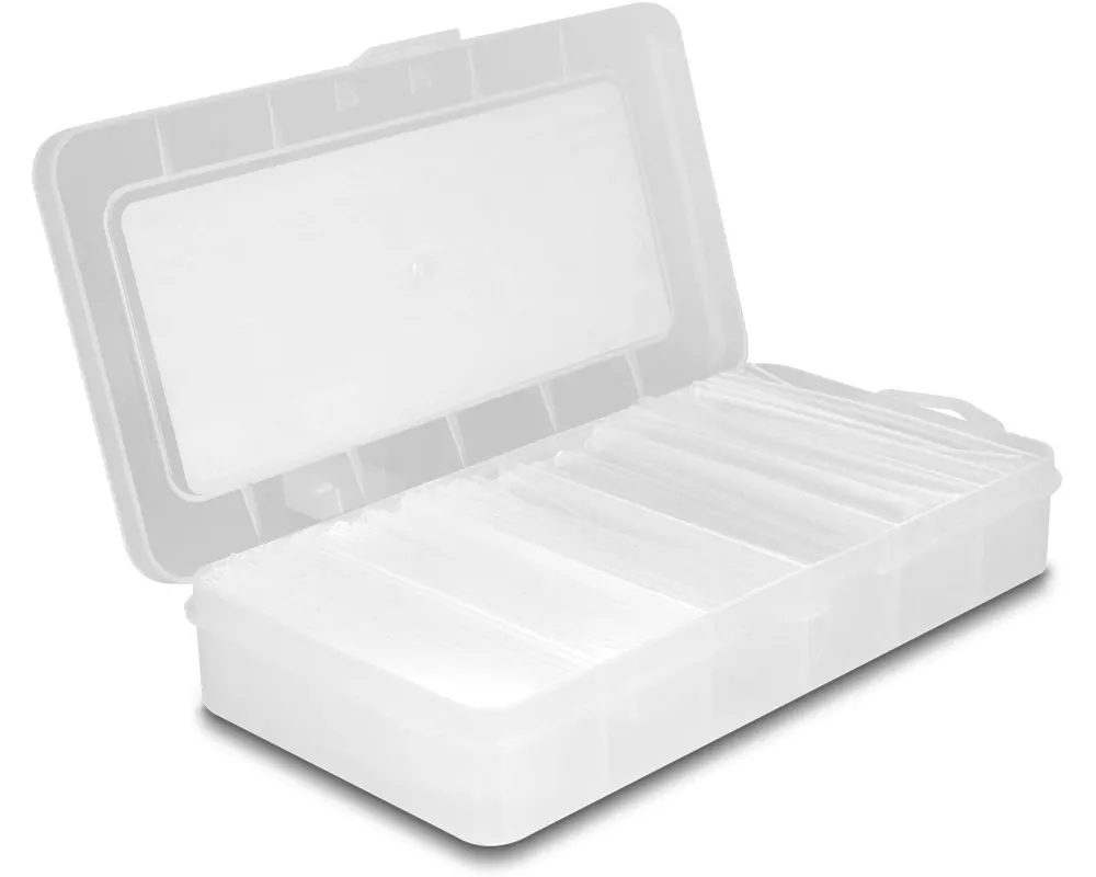 Delock Schrumpfschlauch 100-teilig Sortimentsbox, transparent