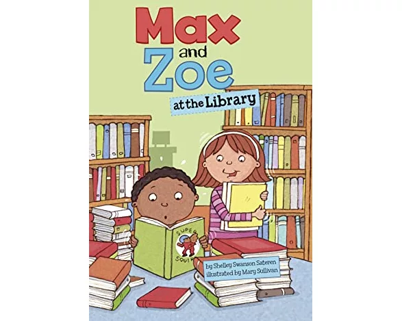 Max and Zoe at the Library