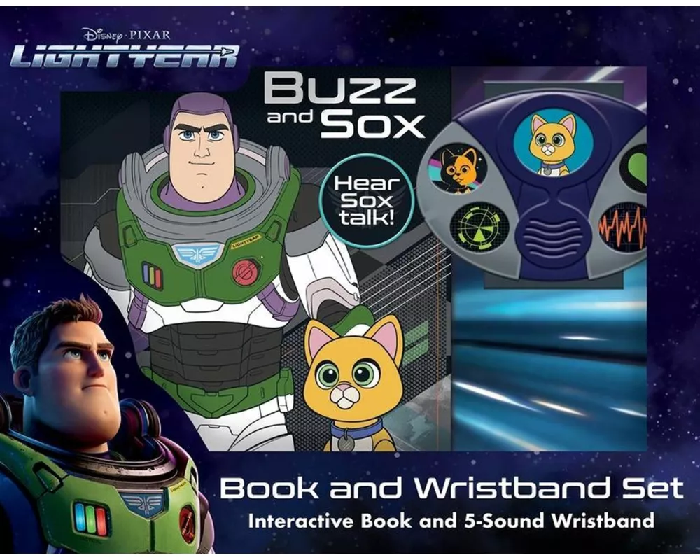 Disney Pixar Lightyear: Buzz and Sox Book and 5-Sound Wristband Set