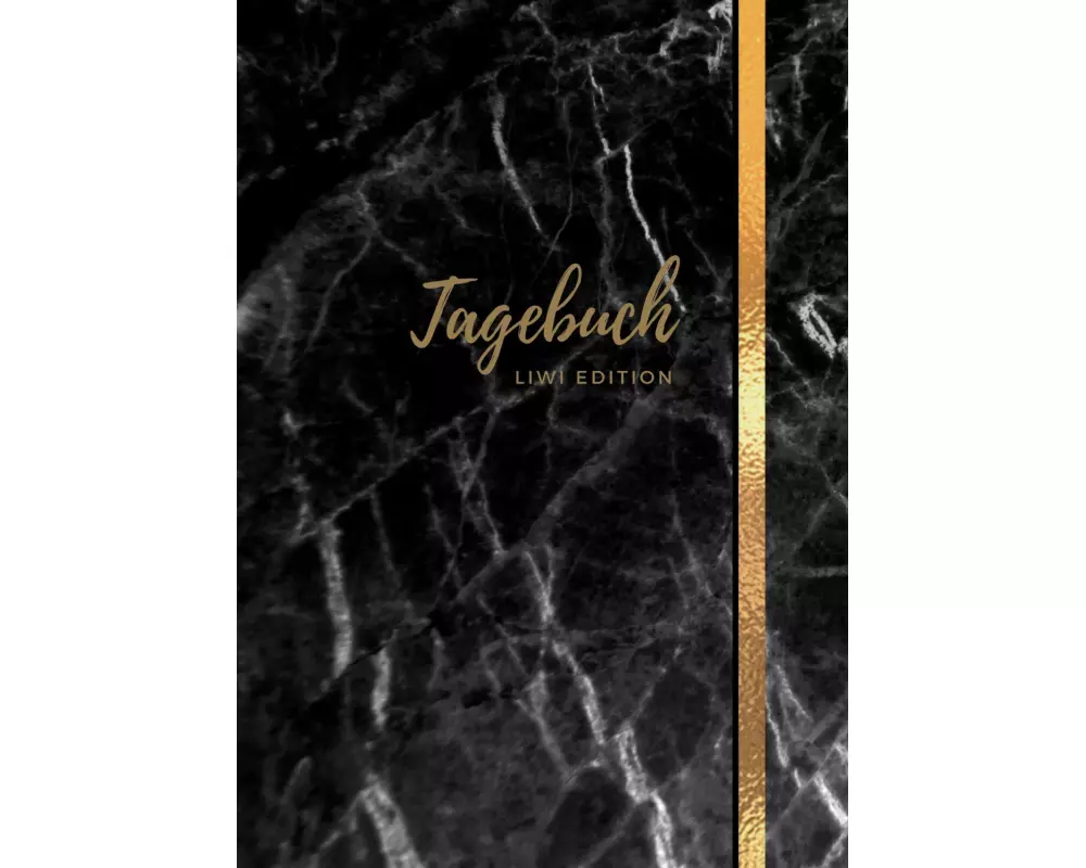 Tagebuch - A5 liniert - 100 Seiten 90g/m² - Soft Cover Motiv Marmor schwarz - FSC Papier