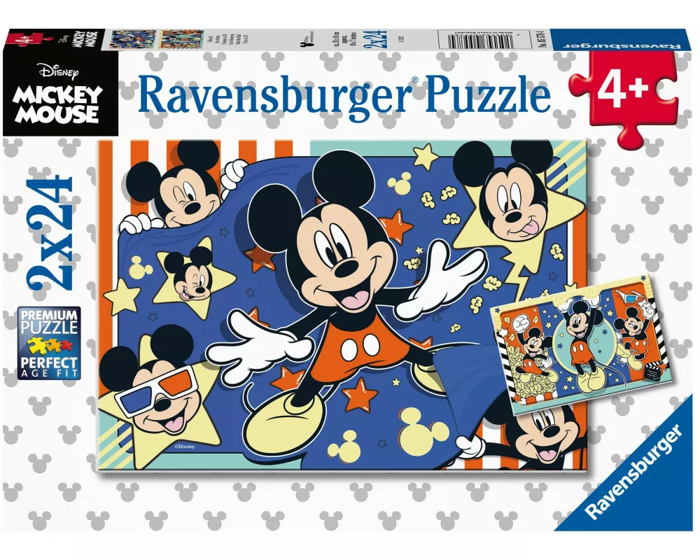 Kinderpuzzle 2x24 Teile - Disney Micky Maus - Film ab!