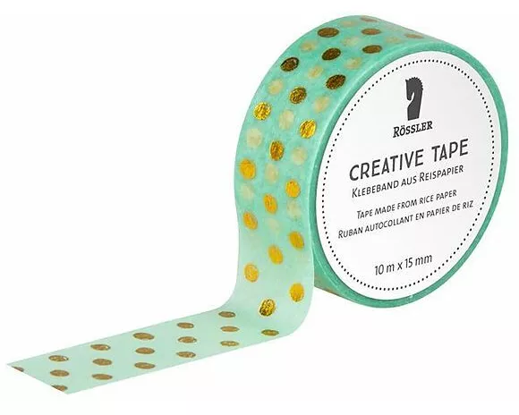 Creative Tape HF/Gold Dots auf Mint - 10m x 15 mm