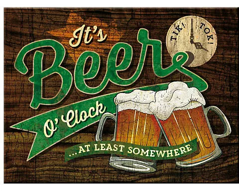 Magnet. Open Bar / Beer O'Clock Glasses