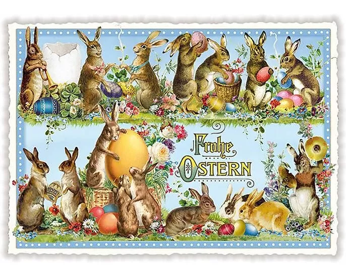 Postkarte / Frohe Ostern / quer