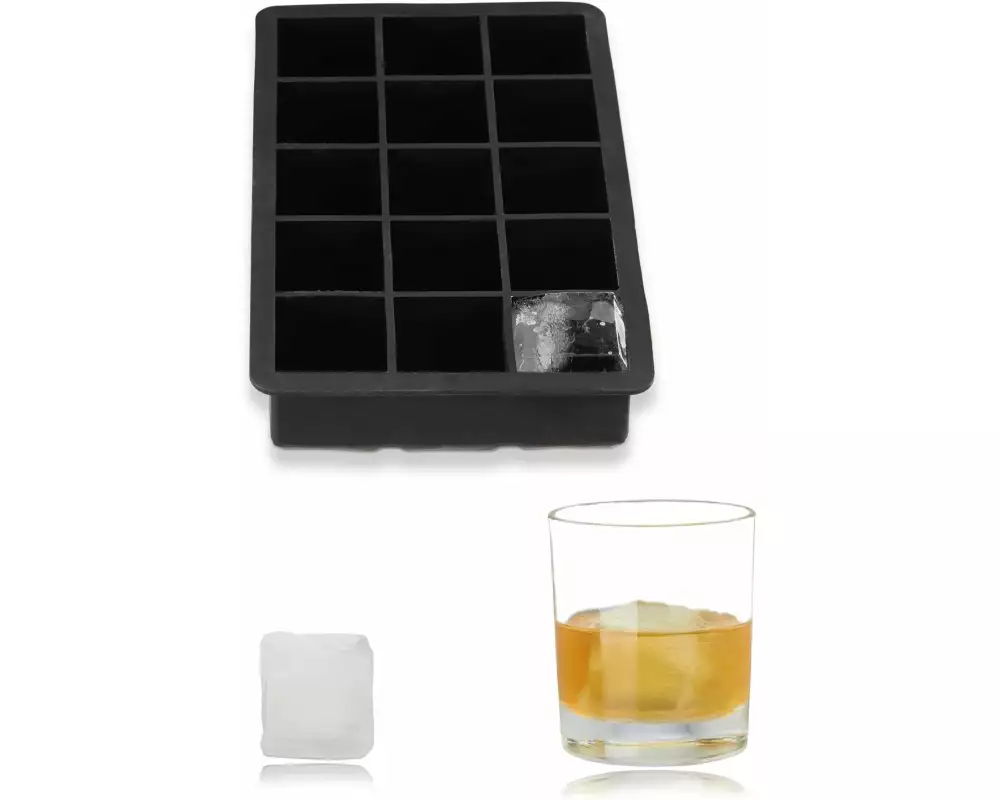 relaxdays Eiswürfelform 15 Stück, Schwarz