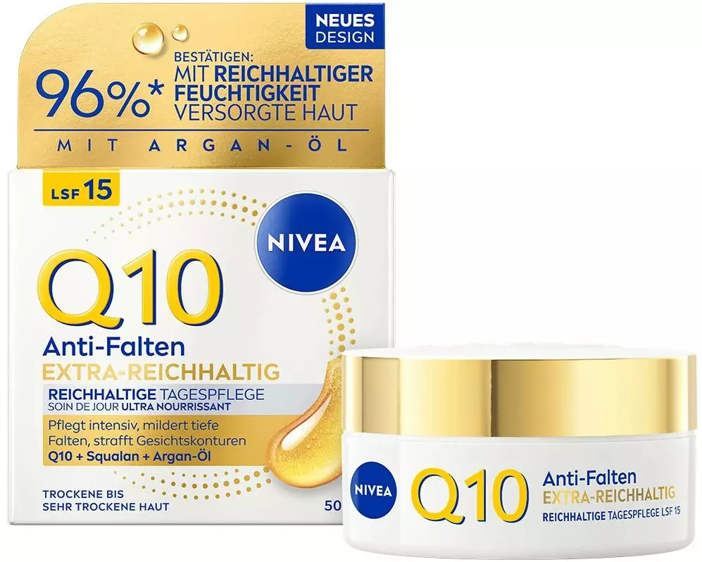 NIVEA Tagescrème Q10 Anti-Falten Extra Reichhaltig LSF 15 50 ml