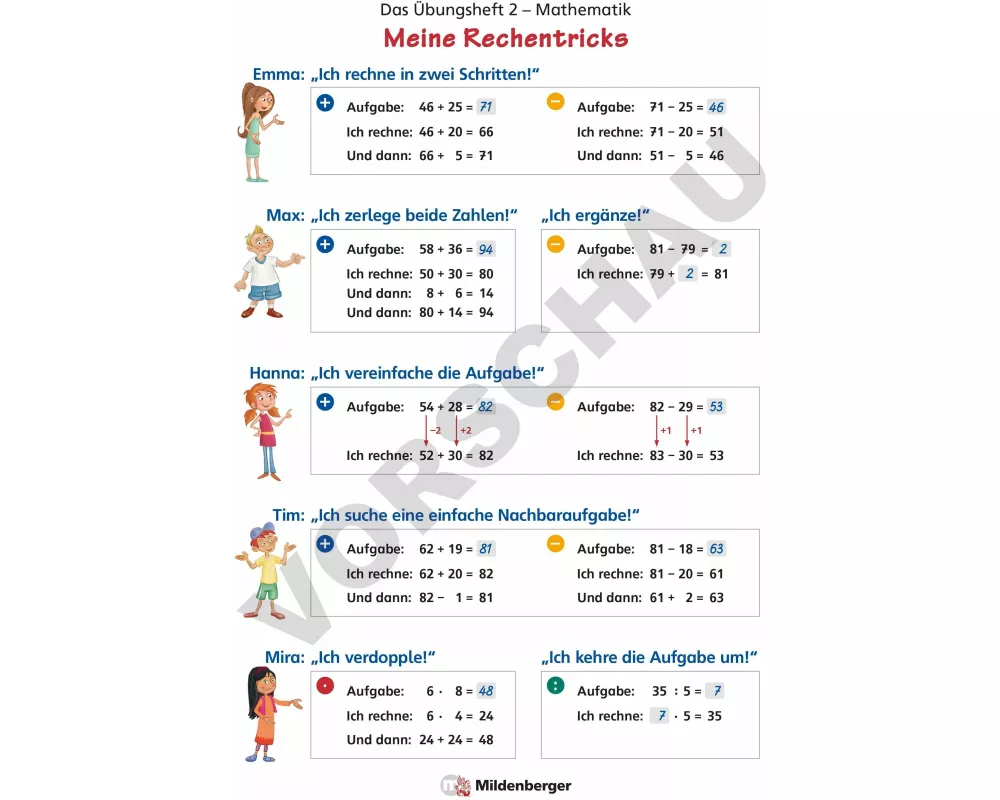 Das Übungsheft Mathematik 2 - Poster Meine Rechentricks