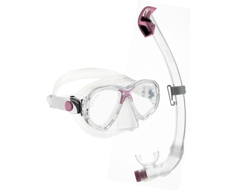 CRESSI Marea Junior + Seal Dry Schnorchel Combo Klar/Pink