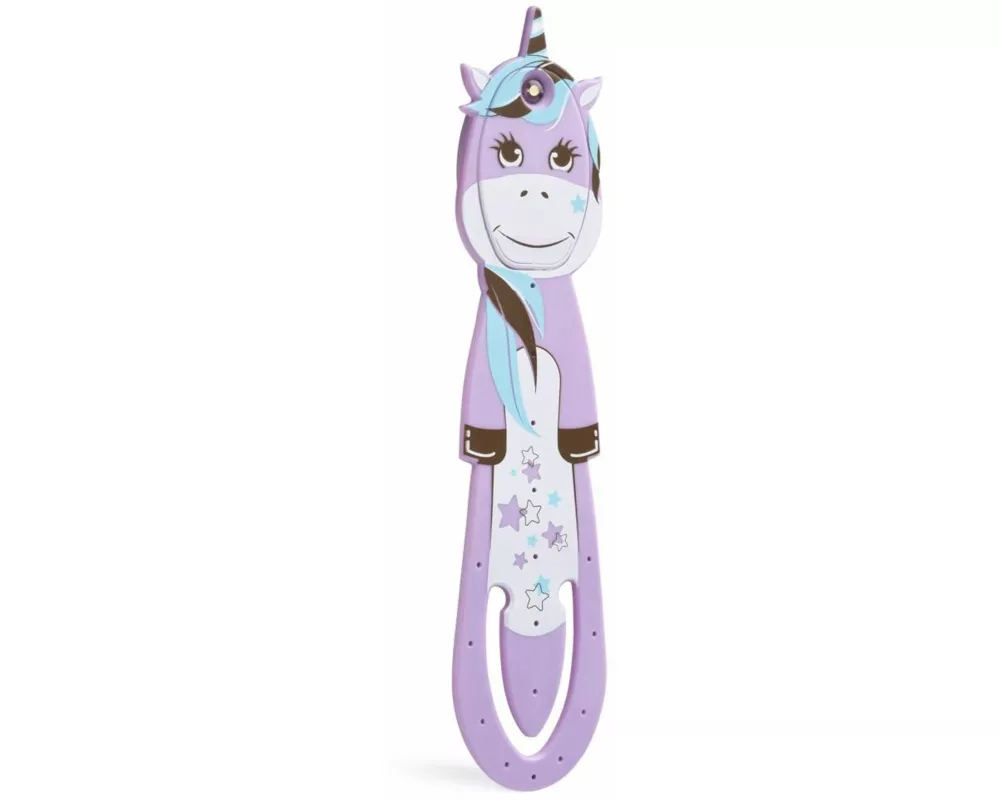 Flexilight Pals Leselicht (Einhorn) - lila - 2 in 1 Leselampe & Lesezeichen - LED Leselicht - Geschenk für Leser, Buchliebhaber - Deutsche Ausgabe