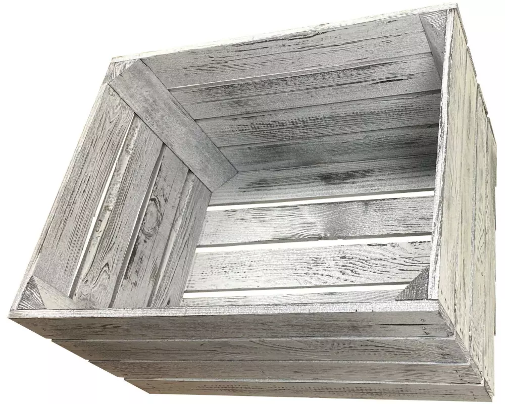 Holz Zollhaus Holzharasse Vintage Shabby Weiss 40 x 50 cm