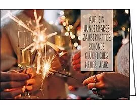 Doppelkarte. Neues Jahr (Wunderkerzen)