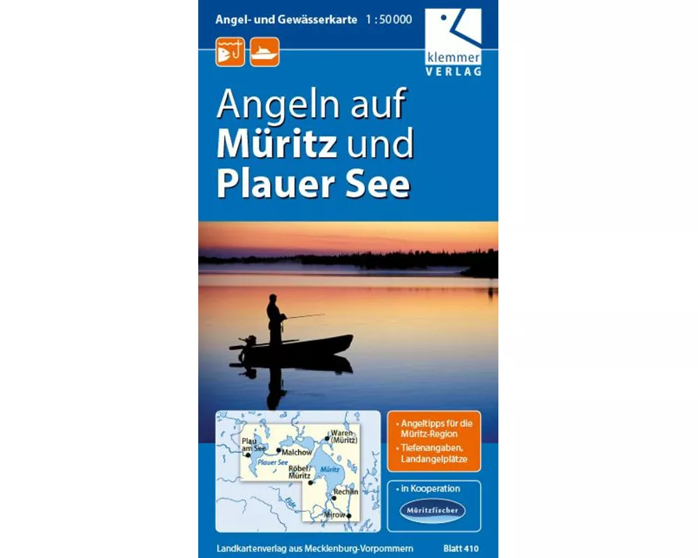 Angel- und Gewässerkarte Müritz und Plauer See 1:50.000
