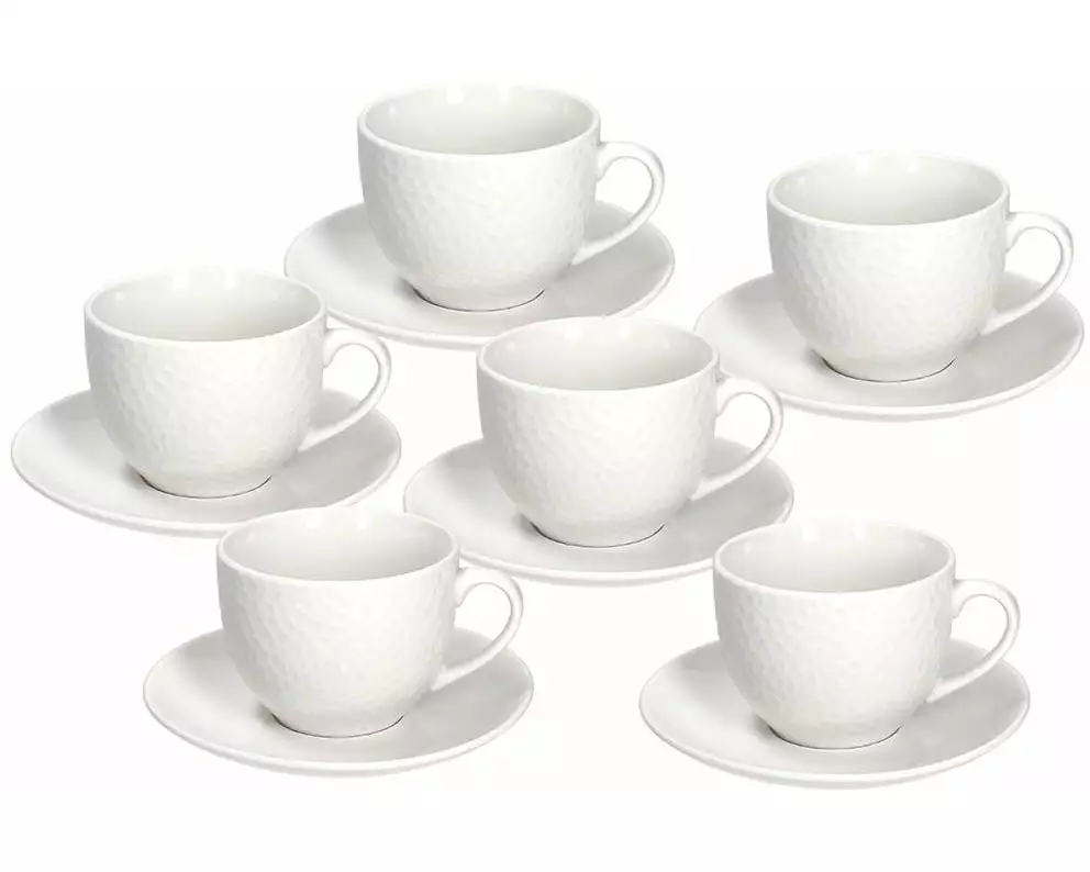 Tognana Tognana Kaffeetassen-Set Golf 270 ml, 6 Stück, Weiss