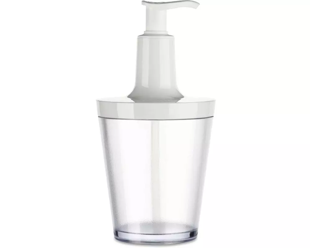 Koziol Seifenspender Flow 250 ml, Transparent/Weiss