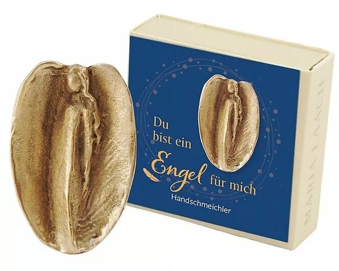 Handschmeichler Engel in Federform, in Schachtel "Du bist ein Engel für mich"