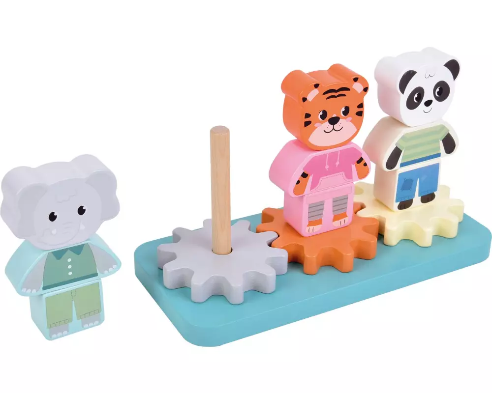 small foot Stapelspiel mit Zahnrad Jungle Friends