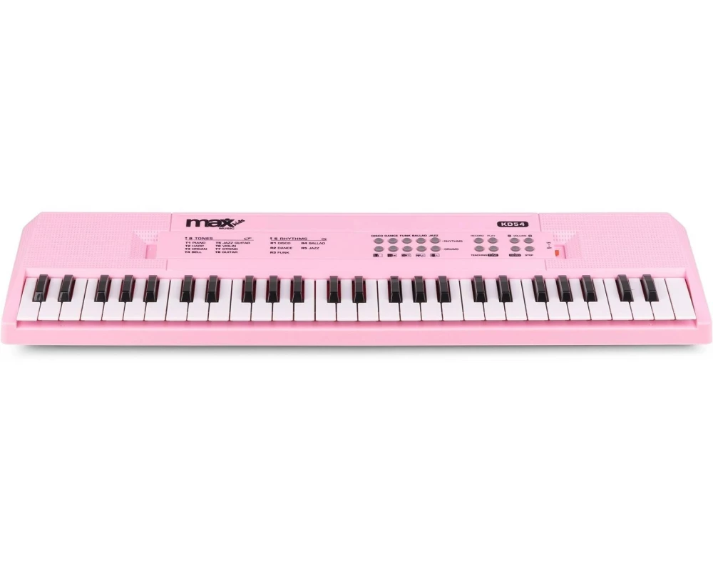 MAX Keyboard KD54P Tragbares elektronisches Musik-Keyboard Pink