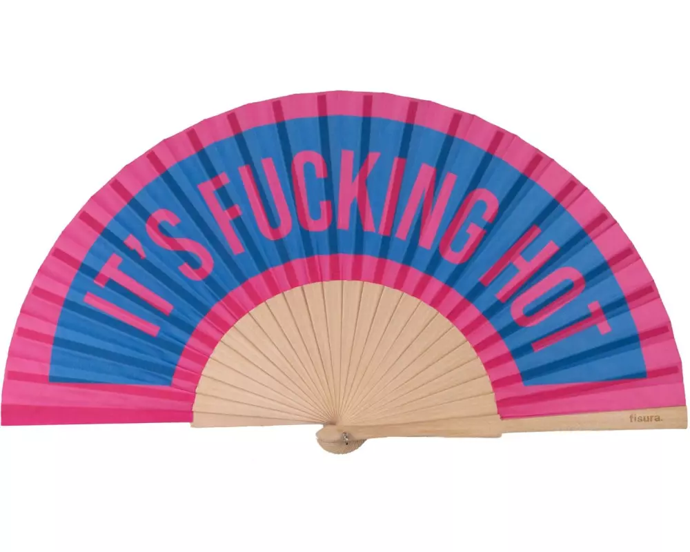 Fisura Handfächer It`s Fucking Hot Pink/Blau