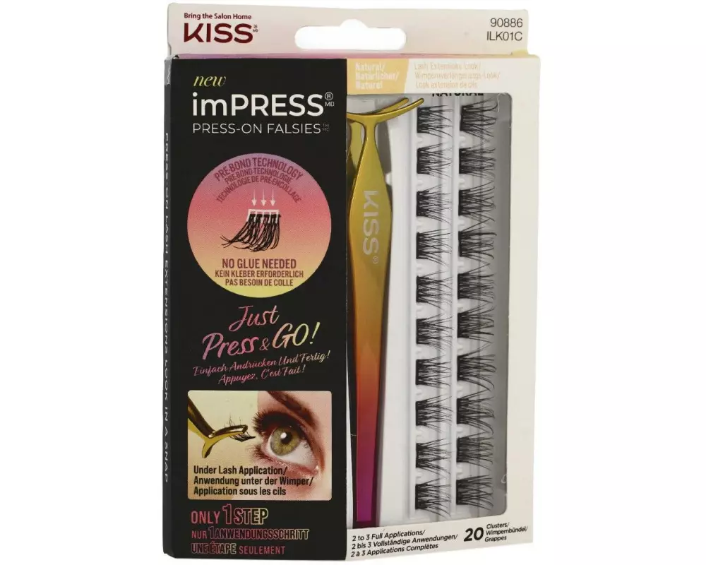 Kiss ImPRESS Falsies Press-On Lash Kit Natural Schwarz