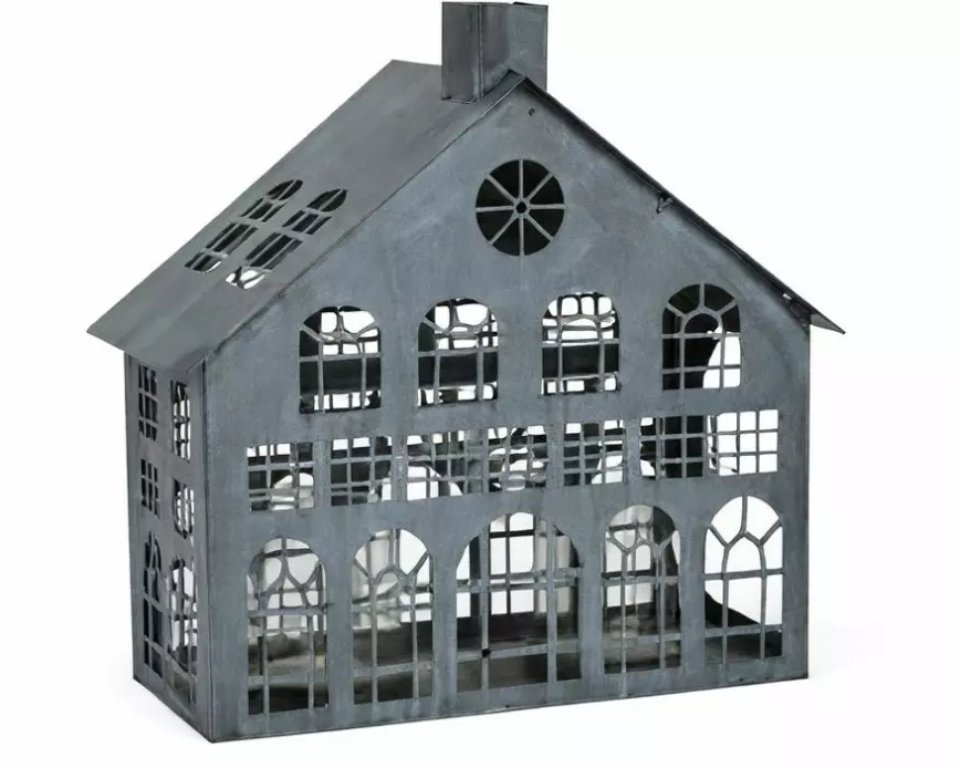 CHALET Windlicht Seevetal S 24 x 10 x 24 cm, Grau