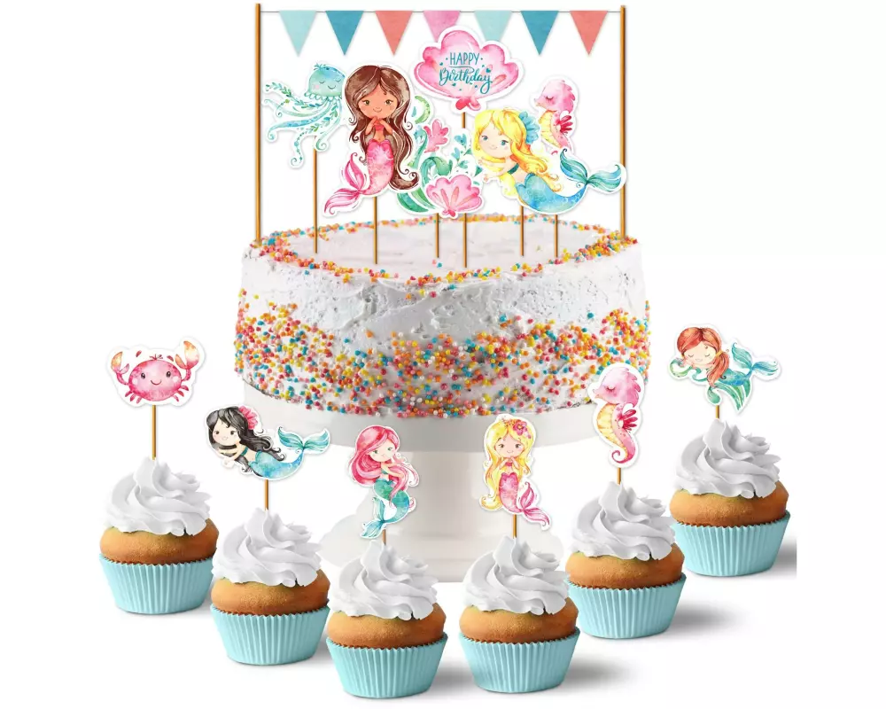 Papierdrachen Meerjungfrau Geburtstag Set 1