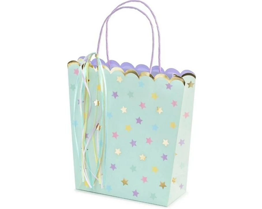 Partydeco Geschenktüte Sterne 22 x 23 x 8 cm, 1 Stück