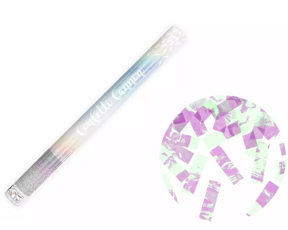 Partydeco Konfettikanone Streifen irisierend, 60 cm