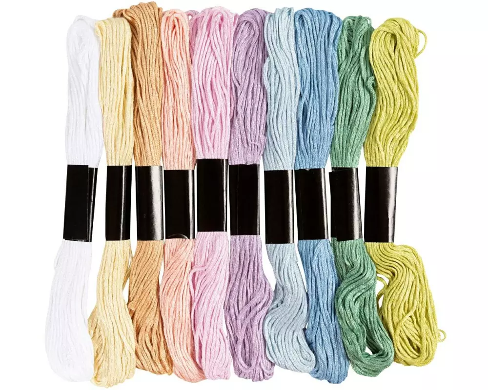 Creativ Company Stickgarn Pastellfarben, 10 x 8 m