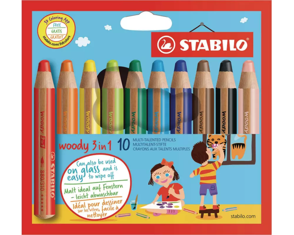 STABILO Farbstifte Woody 3in1 10 Stück