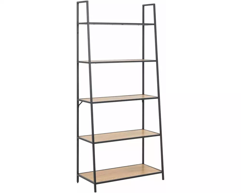 AC Design Regal Seaford 77 x 36 x 174.5 cm, Eiche/Schwarz matt